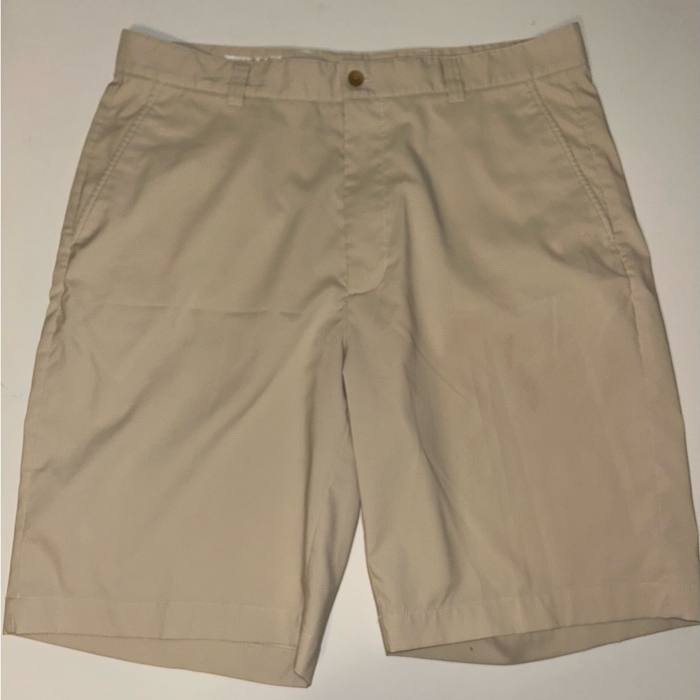 Cutter‎ & Bucks men’s poly blend 10 inch performance flat front khakis size 36